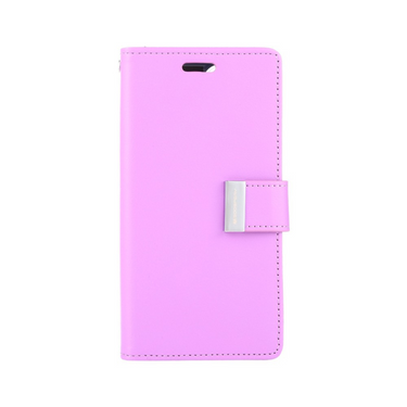 iPhone 14 Pro High-Quality Flip Wallet Case Cover - Shock-Resistant with Front Cover, Multiple Card Slots, Magnetic Closure and Media Stand Convertible - Mint & Purple